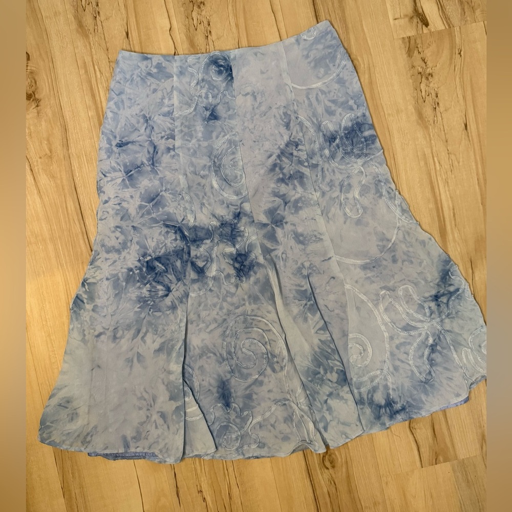 Y2K Blue whimsical midi Skirt
